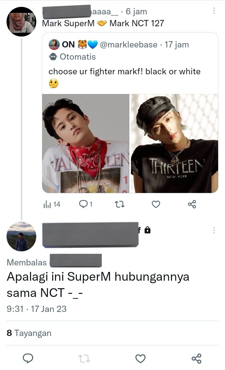 txtfromsuperm's tweet photo. Ketika orang yg pertama kali ngepoin ttg sistem NCT,, terus bingung kenapa ada Mark NCT dan SuperM😭😭😭 https://t.co/q0Jar7DUoH