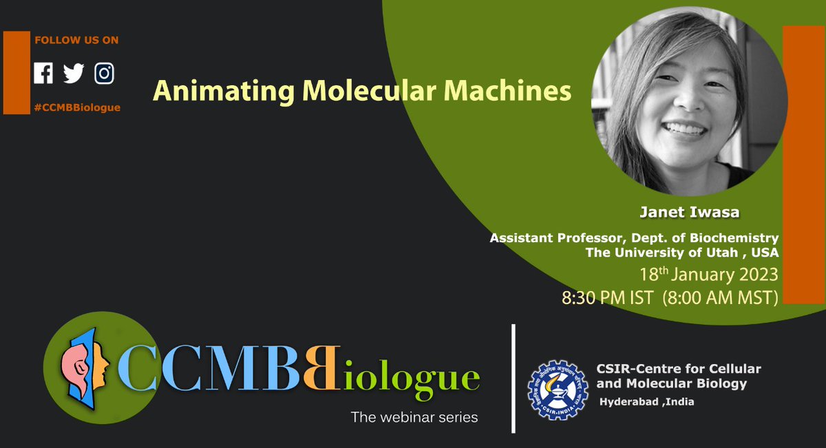 CCMB (@ccmb_csir) on Twitter photo Join us tomorrow at CCMB Biologue. <a href="/janetiwasa/">Janet Iwasa</a> will be with us from The University of Utah on how her lab is using animations to depict the ever-increasing complexities of cells that we are now understanding.
meet.google.com/sot-rhdv-onv Join us tomorrow at CCMB Biologue. <a href="/janetiwasa/">Janet Iwasa</a> will be with us from The University of Utah on how her lab is using animations to depict the ever-increasing complexities of cells that we are now understanding.
meet.google.com/sot-rhdv-onv