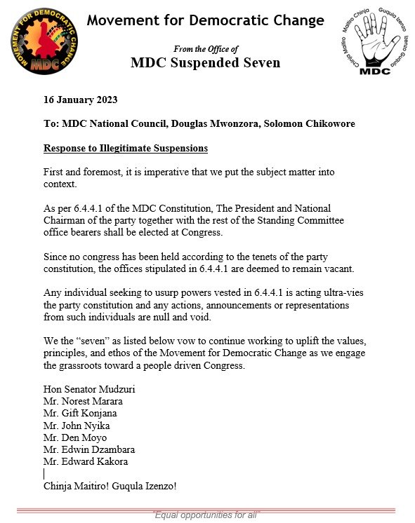 We shall overcome ! <a href="/MDC_USA_Info/">MDC-USA</a> <a href="/den_moyo/">Den Moyo</a> <a href="/EngMudzuri/">Elias Mudzuri</a>