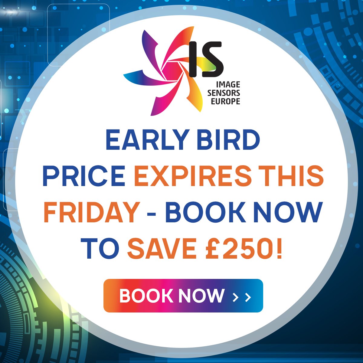 ImageSensors's tweet image. Our Early Bird ticket price ends this Friday 20 Jan at midnight GMT. Book now to join #Amazon, #EuropeanSpaceAgency, #Omnivision, #yoleintelligence, #intuitivesurgical & more, AND save £250 off your ticket! Book now at bit.ly/3GOPx4L #imagesensors #cmos #machinevision