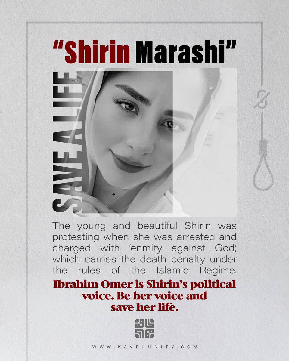 5ogand's tweet image. #ShirinMarashi was arrested and charged with ‘enmity against God’, which carries the death penalty under the rules of the Islamic Regime.

@IbrahimomerNZ is Shirin’s political voice. Be her voice and save her life.

#MahsaAmini‌ 
#IRGCterrorists