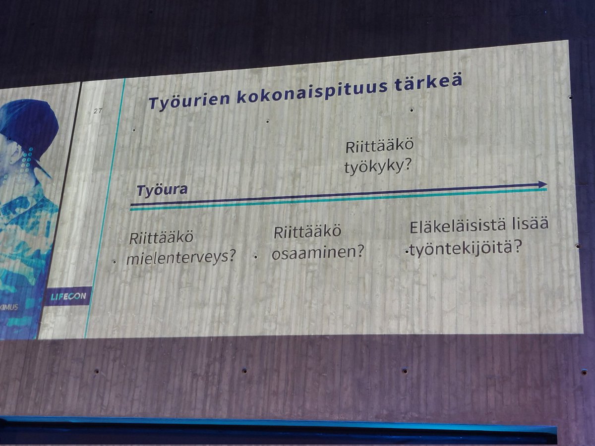 Susan Kuivalainen (@susankuivalaine) on Twitter photo Työurien kokonaispituus on tärkeä! <a href="/taina_leinonen/">Taina Leinonen</a> Alkupäässä tarvitaan panostuksia erityisesti mielenterveyteen, keskivaiheessa osaamiseen ja työkykyyn ja loppupäässä eläkkeen ohella työskentelyyn. <a href="/lifeconhanke/">LIFECON-hanke</a> <a href="/Akatemia_STN/">Strateginen tutkimus</a> Työurien kokonaispituus on tärkeä! <a href="/taina_leinonen/">Taina Leinonen</a> Alkupäässä tarvitaan panostuksia erityisesti mielenterveyteen, keskivaiheessa osaamiseen ja työkykyyn ja loppupäässä eläkkeen ohella työskentelyyn. <a href="/lifeconhanke/">LIFECON-hanke</a> <a href="/Akatemia_STN/">Strateginen tutkimus</a>