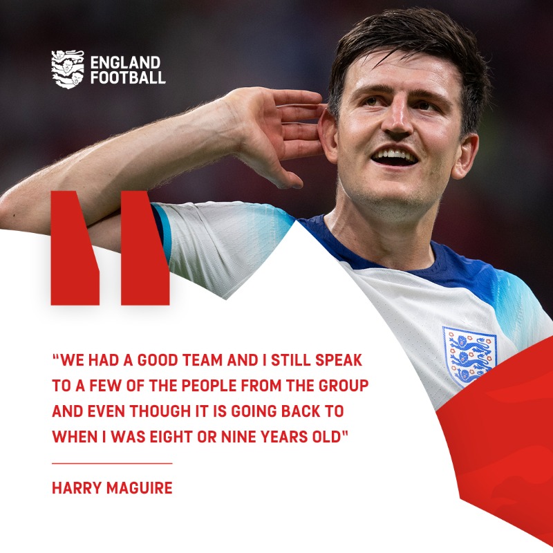 EnglandFootball's tweet photo. Brumsmeer Athletic ➡️ @England 

This is @HarryMaguire93 story from grassroots to the elite 📖

#TakeYourChance