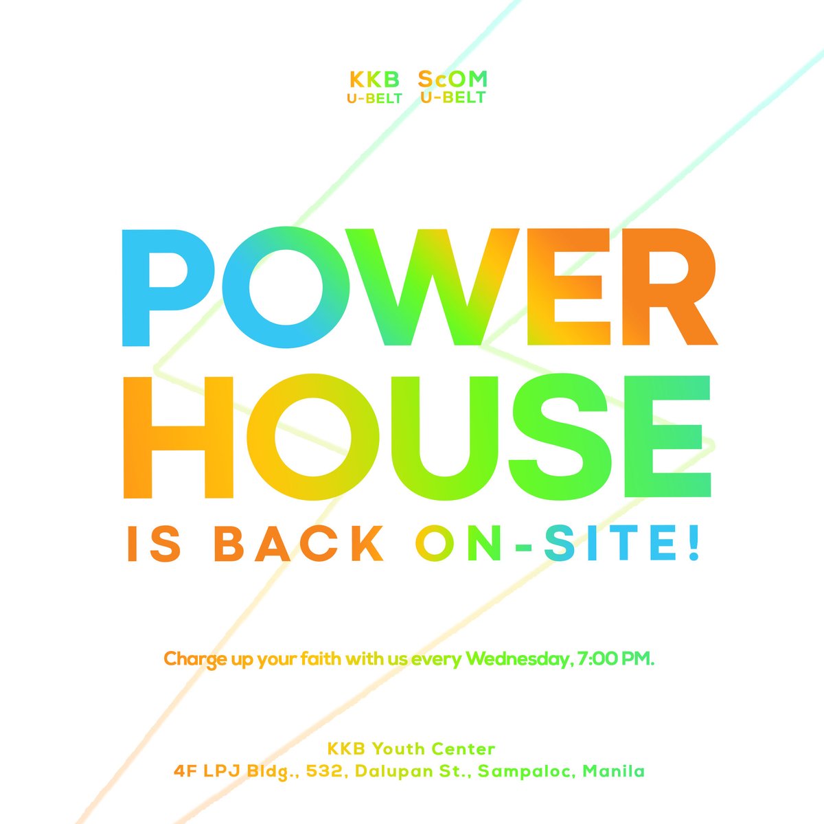 jil_ubelt's tweet image. PH Live no more ‘coz onsite Powerhouse is back!

Let’s kick things off on our PH Calendar as we have the greatest comeback this 2023! See you tomorrow, 7 PM at KKB Youth Center!

Don’t forget your invites and let’s charge up our faith together! ⚡️

#KKB #YAN #ScOm #PH2023 #Reset
