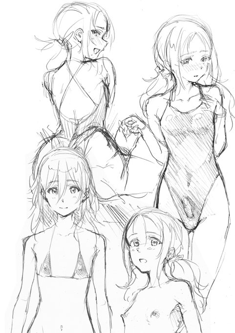 同人で描こうと思ってる男の娘のラフ。 