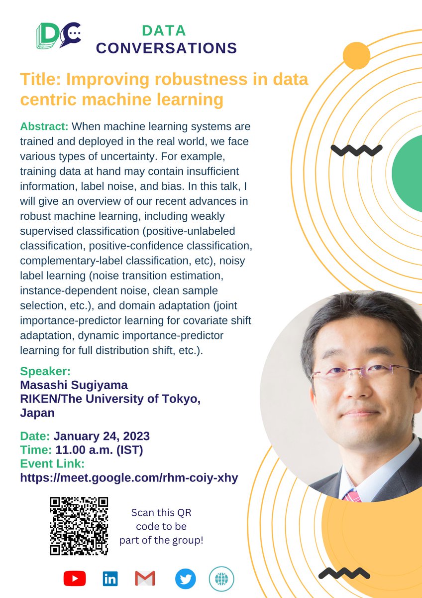 We're excited to host Prof. Masashi Sugiyama as our first speaker for the monthly technical seminar series on January 24! Follow us to stay updated on upcoming events!