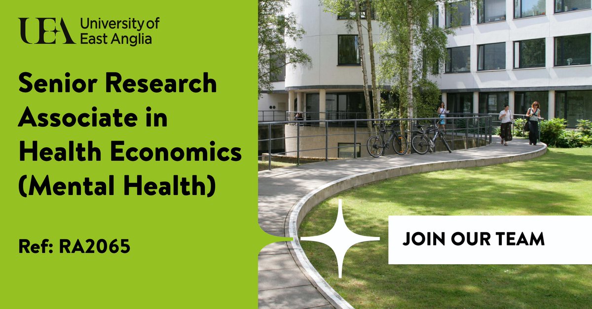 Post-doc job opportunity 📢 We are looking for a postdoctoral research associate to work in the health economics analysis study into a dedicated mental health service for #NHS staff. Hosted by @uniofeastanglia in collaboration with @CPFT_NHS. Please share myview.uea.ac.uk/webrecruitment…
