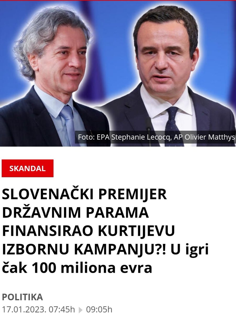 Srbski <a href="/KurirRs/">Kurir.rs</a> danes: ko stare strukture Golobu sporočajo, da je prepozno in opravičila Jankoviću, ali razni častni pokopi, ne spremenijo nič.
➡️Sicer na sceni močni indici, da vse več Golobovih potez pojasni velik strah pred posnetki nadzornih kamer v romunski Reiffeisen banki.