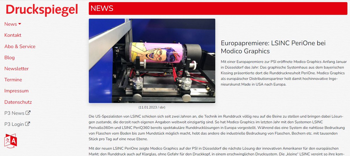 GraphicModico's tweet photo. Sie haben die Europapremiere des PeriOne Runddrucksystems von LSINC bei der PSI in Düsseldorf verpasst? Der #Druckspiegel hat alle Infos: https://t.co/C4PwD7wzGc

#modico #modicographics #lsinc #perione #psi2023 #psi https://t.co/s1tEXUBe2C