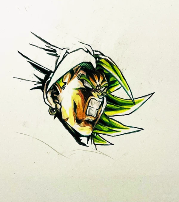 レジェンズのブロリーUL描きます#レジェンズ#ドラゴンボール#ブロリーUL#色鉛筆#模写 
