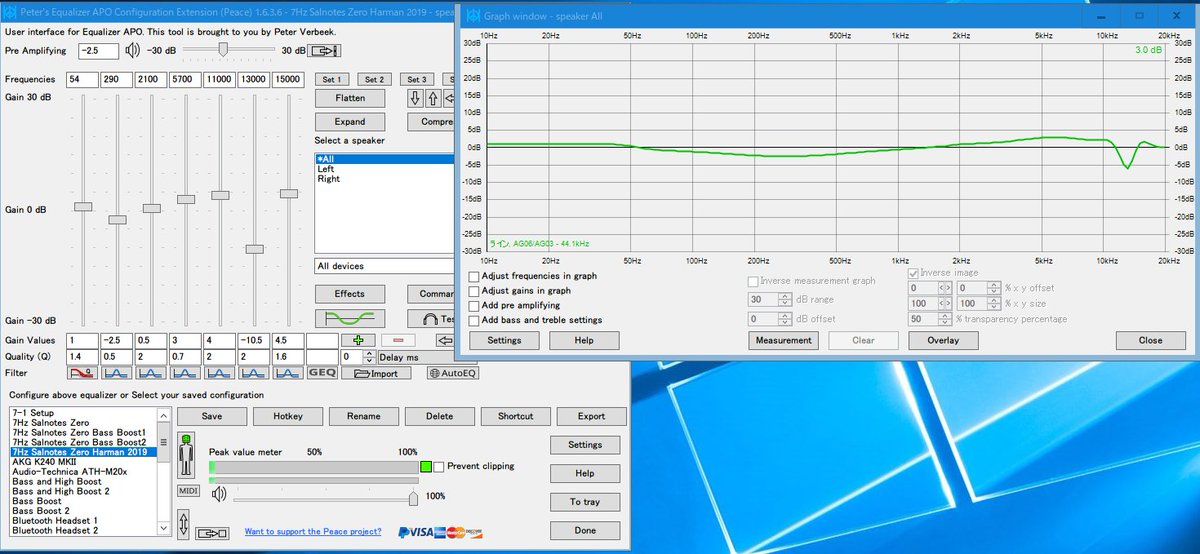 #中華イヤホン
7HZ Salnotes Zero
squiglink側のAutoEQの結果の同じ数値のデータを、アプリ側のAutoEQで見つけれなかったので、手動で入れてみた。使い方間違ってないですよね？