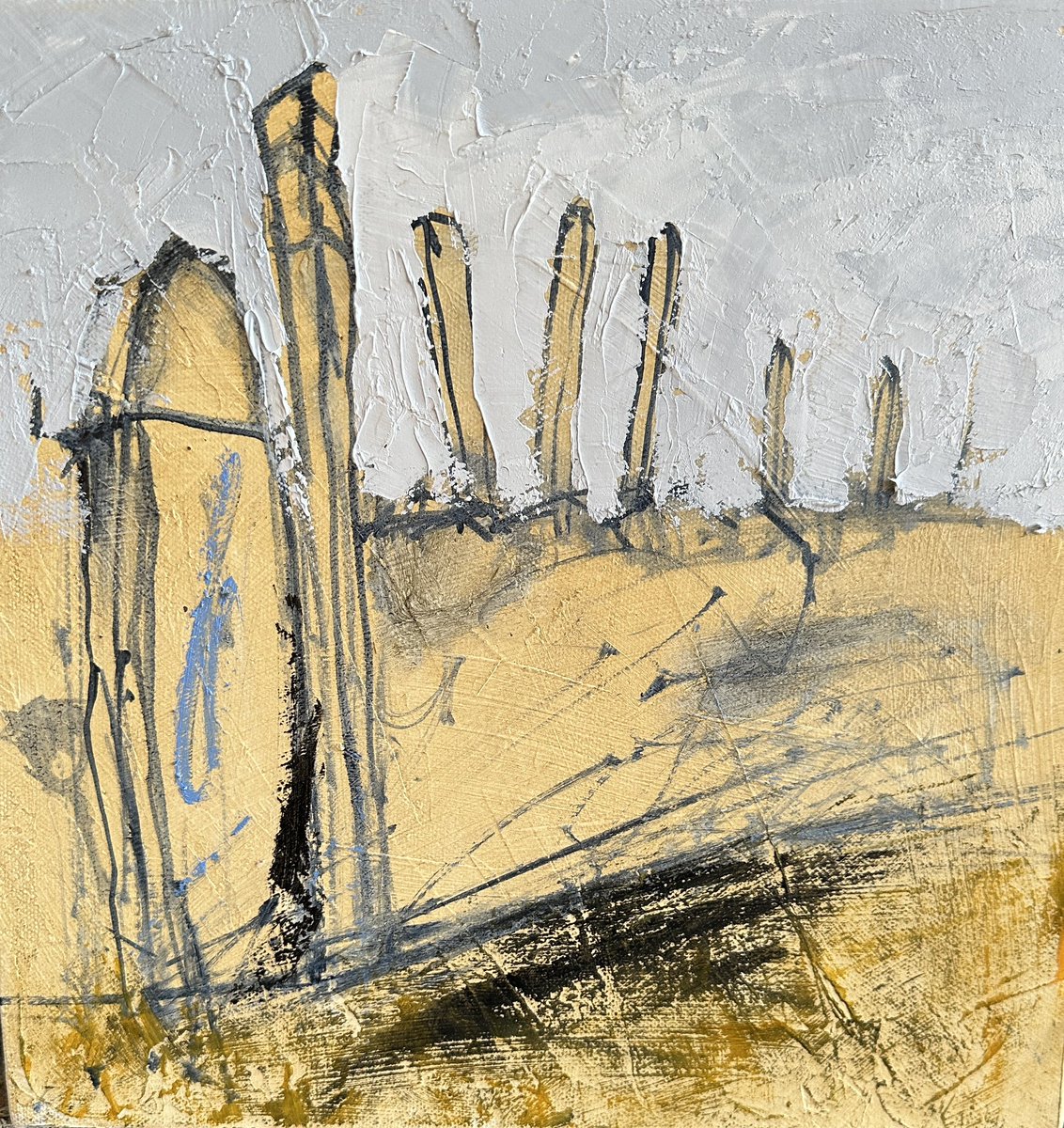 staithesartist's tweet image. #WIP #stages #gatepost #walls #Dales #Swaledale 12x12” #oils #pigmentsticks  #series #landscape