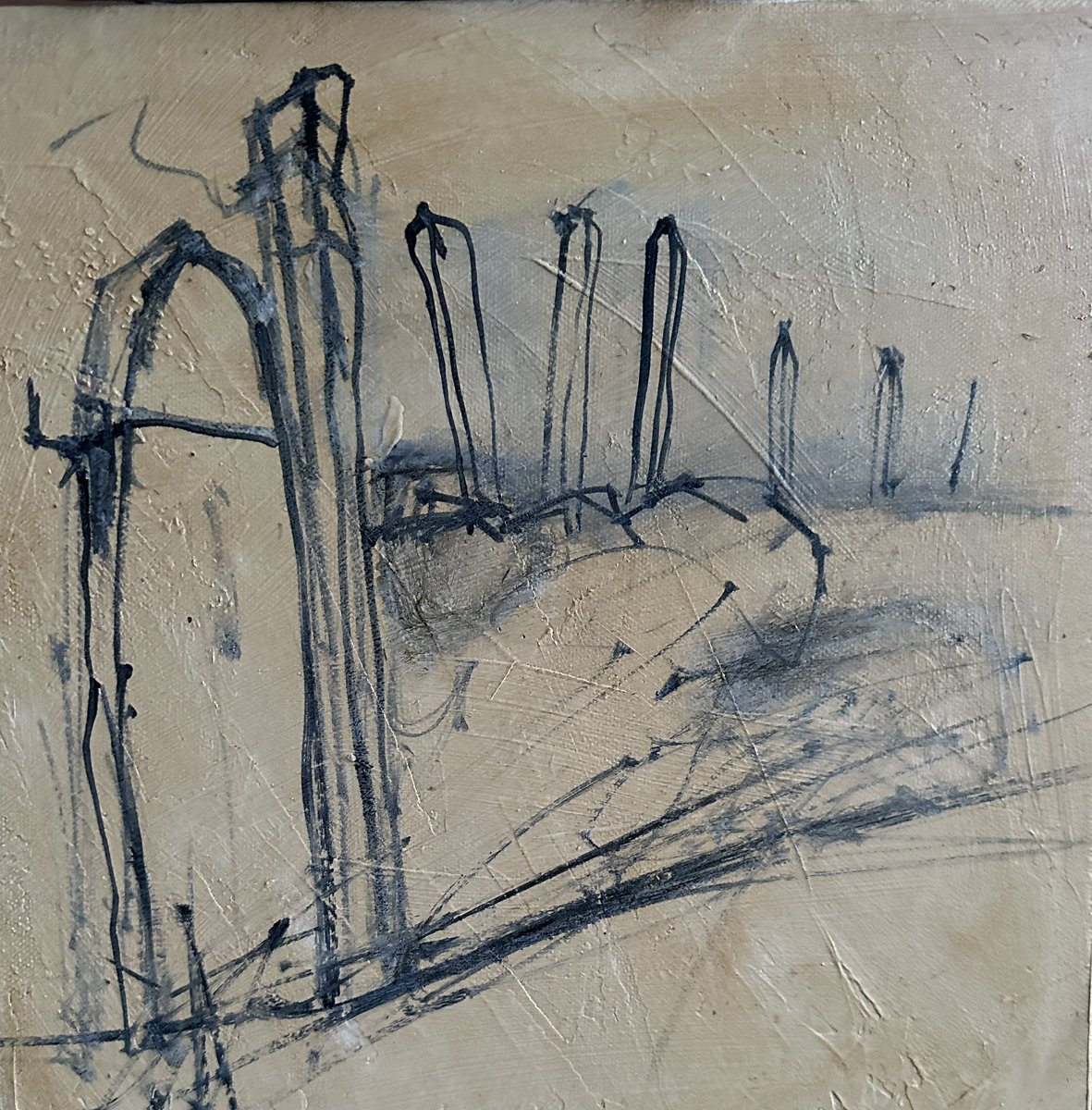 staithesartist's tweet image. #WIP #stages #gatepost #walls #Dales #Swaledale 12x12” #oils #pigmentsticks  #series #landscape
