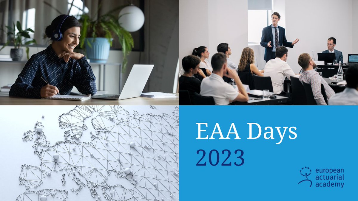 From January 23rd to 25th, the @EAA_Academy will present a follow-up edition of its EAA Weeks called the EAA Days 2023. Four high-profile webcasts on current actuarial topics will be presented on: #technology #AI #machinelearning #solvencyII #dailybusiness #liquidity