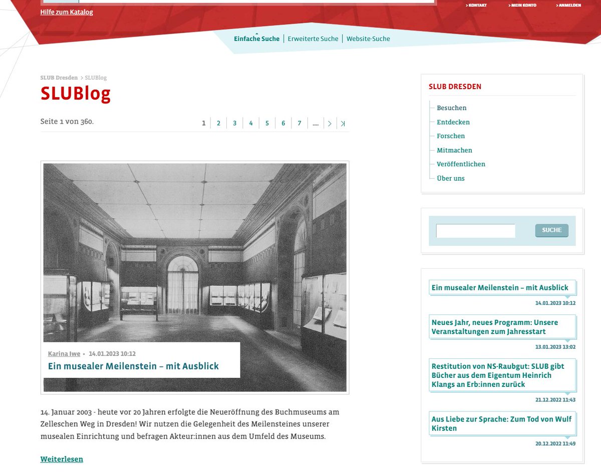KarinaIwe's tweet image. 20 Jahre...#Museum der @SLUBdresden am Zelleschen Weg18 in #Dresden!🎉

Anlass genug,um in einem #SLUBlog-Beitrag auf diesen Meilenstein hinzuweisen&amp;amp;Akteur:innen wie @JanLucaAlbrecht @JnKcrk &amp;amp; @BarbaraWiermann ua zu befragen:
blog.slub-dresden.de/beitrag/2023/0…

#SLUBAusstellungen #ErzählMal