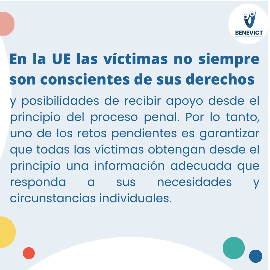 atenin_scais's tweet image. ¿Cómo se está aplicando la Directiva sobre los derechos de las víctimas en España y en toda Europa? ¿Cómo deberían ser las Oficinas de Asistencia a Víctimas? Participamos en el proyecto internacional #BeneVict, que busca estas respuestas: victim-support.eu/what-we-do/our… #BeneVictTuesday