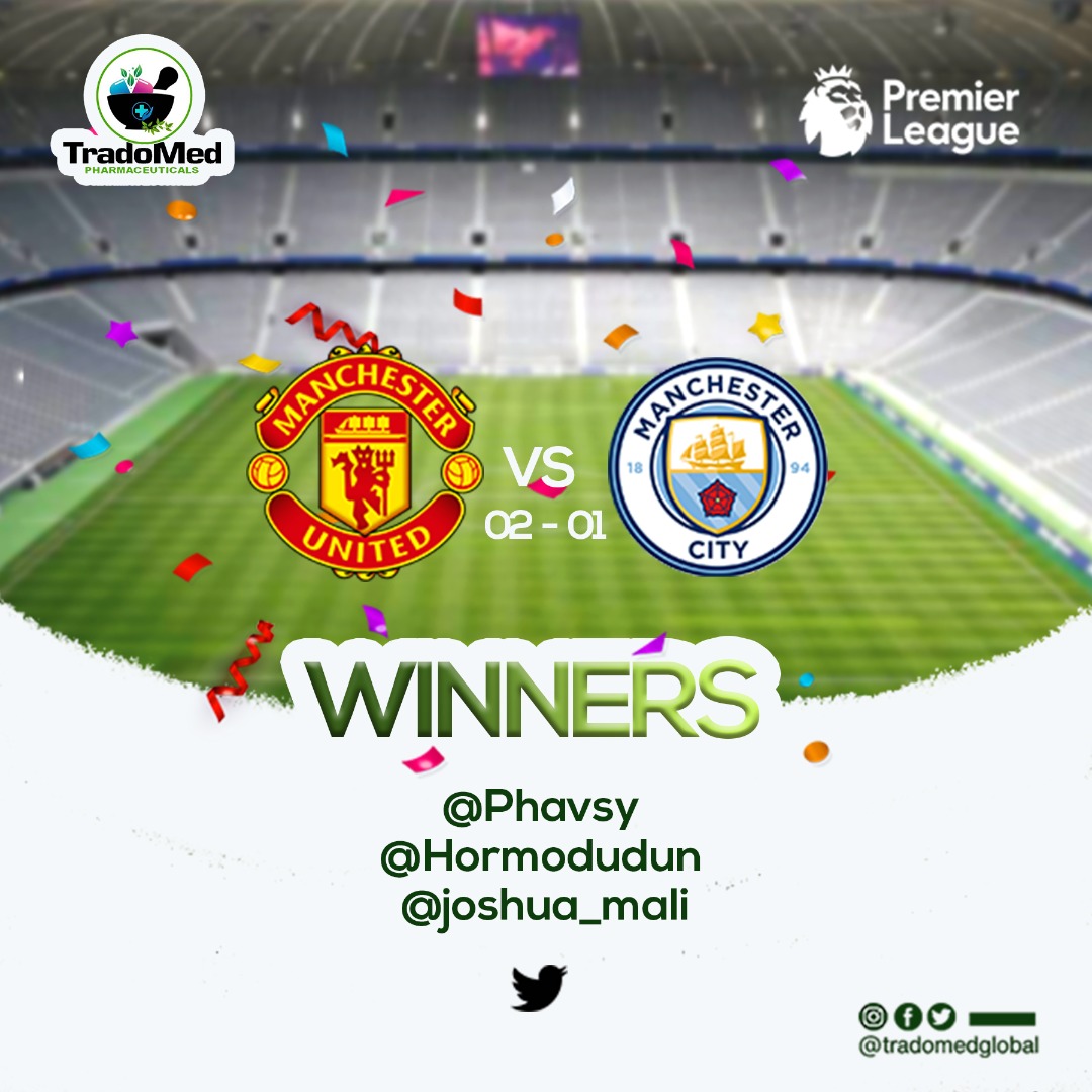tradomedglobal's tweet photo. CONGRATULATIONS to the following Winners.

DM your phone number and network to claim your airtime.

#TradoMal #predictandwin #giveaway #winner https://t.co/NkquwR52UP