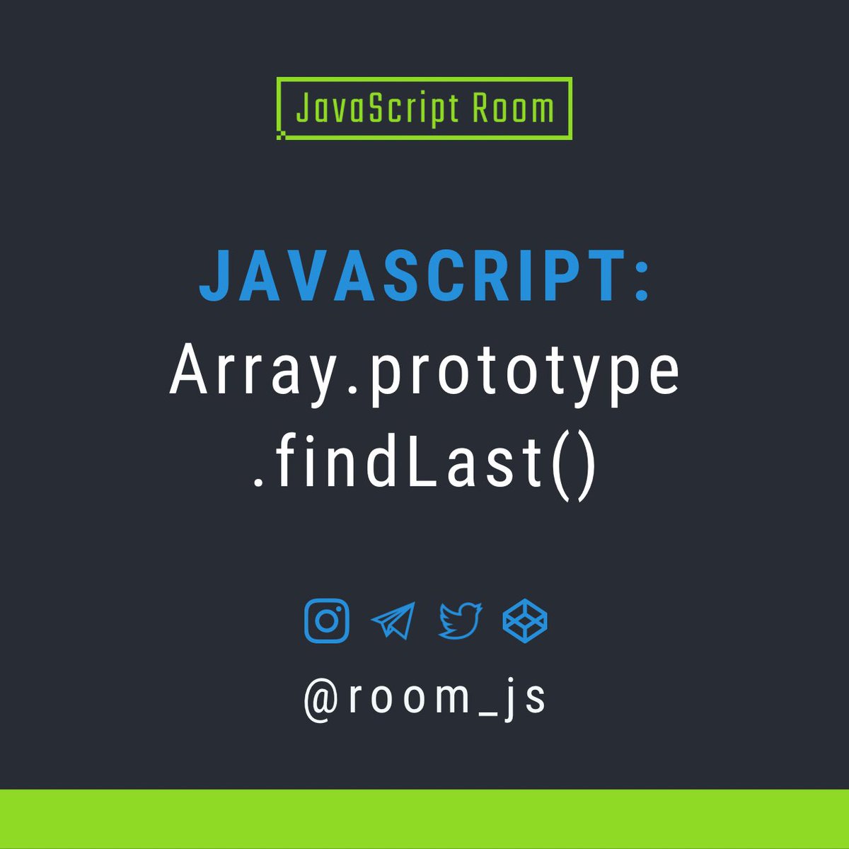 room_js's tweet image. [JavaScript] Quick tip on finding the last element in an array that matches your criteria. lastFind method works the best here. It became available not that long ago, but well supported
#javascript #jsdeveloper #webdev #webdeveloper #webdevelopment #nodejs #programmer #frontend