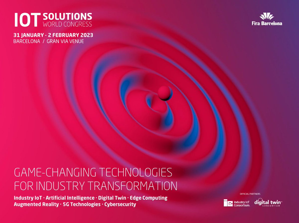 #IOTSWC23: Learn from the brightest leaders from the world’s most prominent & disruptive brands at the @IOTSWC! The leading global event on #tech like #IoT, #AI, and more. 

📆 Jan 31 - Feb 2, 2023
📍 Gran Via Venue, Barcelona 
🎫 techinformed.co/3Wjmjki

@Fira_Barcelona