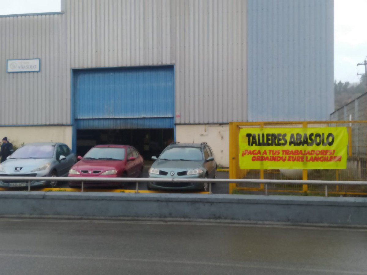LABsindikatua's tweet image. Iniciamos una huelga indefinida en Talleres Abásolo de Laudio para exigir el cobro de los salarios atrasados
lab.eus/es/iniciamos-u…