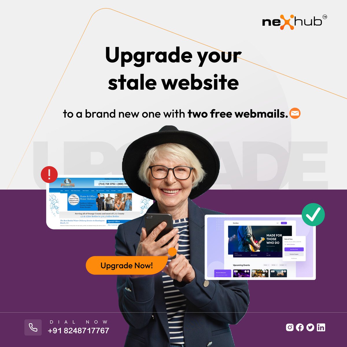 NexHub_LLP_'s tweet photo. It's time to upgrade your old boring website to a unique one with Free Two Webmails. Provide a delightful experience to your users by upgrading your website design with trending UI UX design. Grab the two-in-one offer of Nexhub now.

#webdevelopment #Webdesign #branding #brand https://t.co/0jMG8Euq83