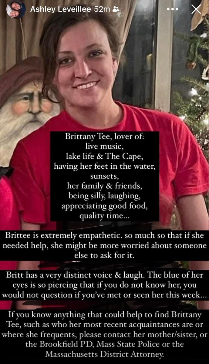 irish_74queen's tweet photo. Please if anyone has any information or camera footage please contact Brookfield Police or MA State Police!!! #massstatepolice #MissingPerson  #BrittanyTee @OnPatrolNation @OfficialOPLive @thundacat830  @danabrams  @addy_pez https://t.co/YxXRhcSzBK