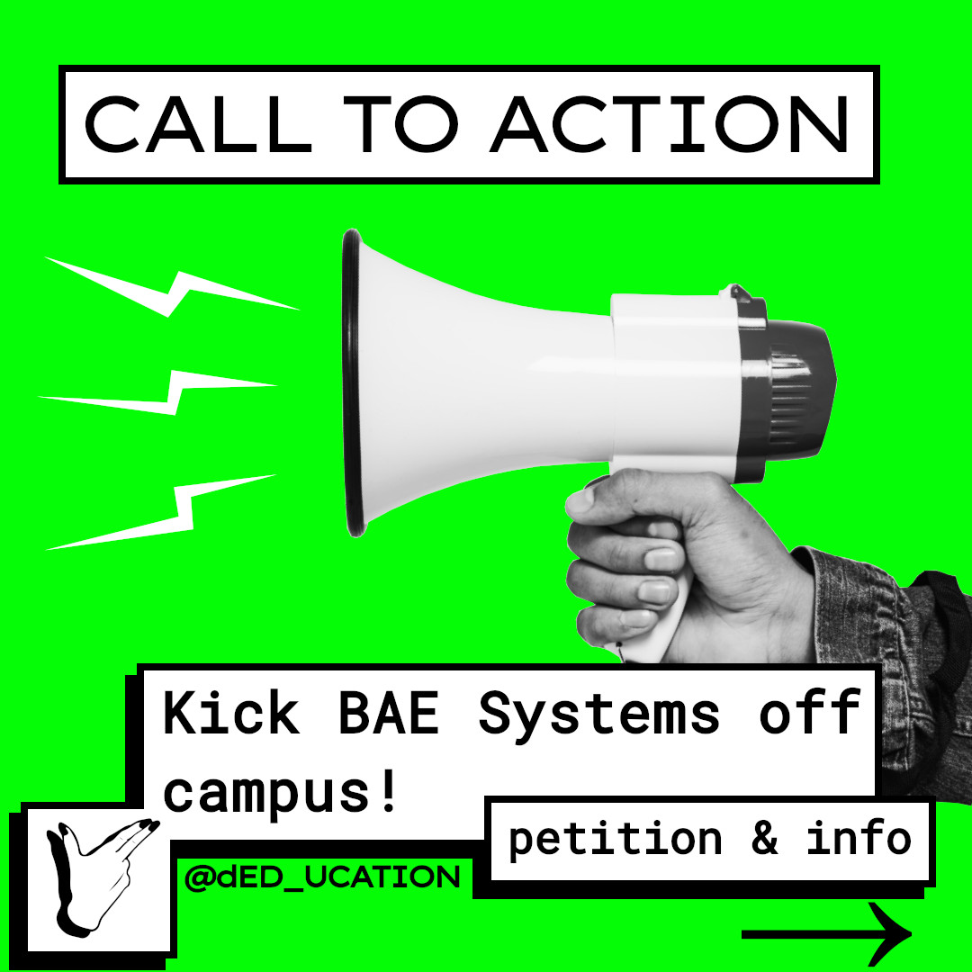 dED_ucation's tweet photo. #BAESystem is a war and climate criminal. 🔴👉Sign the petition for education that produces peace, not war. https://t.co/tG7I2pBRkw #DemilitariseEducation https://t.co/uN3O3kp0VP