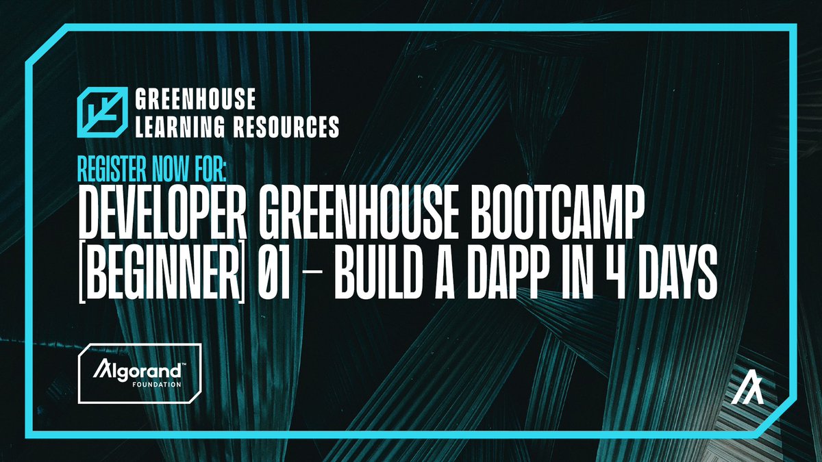 It's your second chance to catch our Developer Bootcamp series - Build a DApp in 4 days, starting in 4hours
Register now:
app.livestorm.co/algorand-found…
#AlgoFam #GHH #Algonauts #GreenCrypto