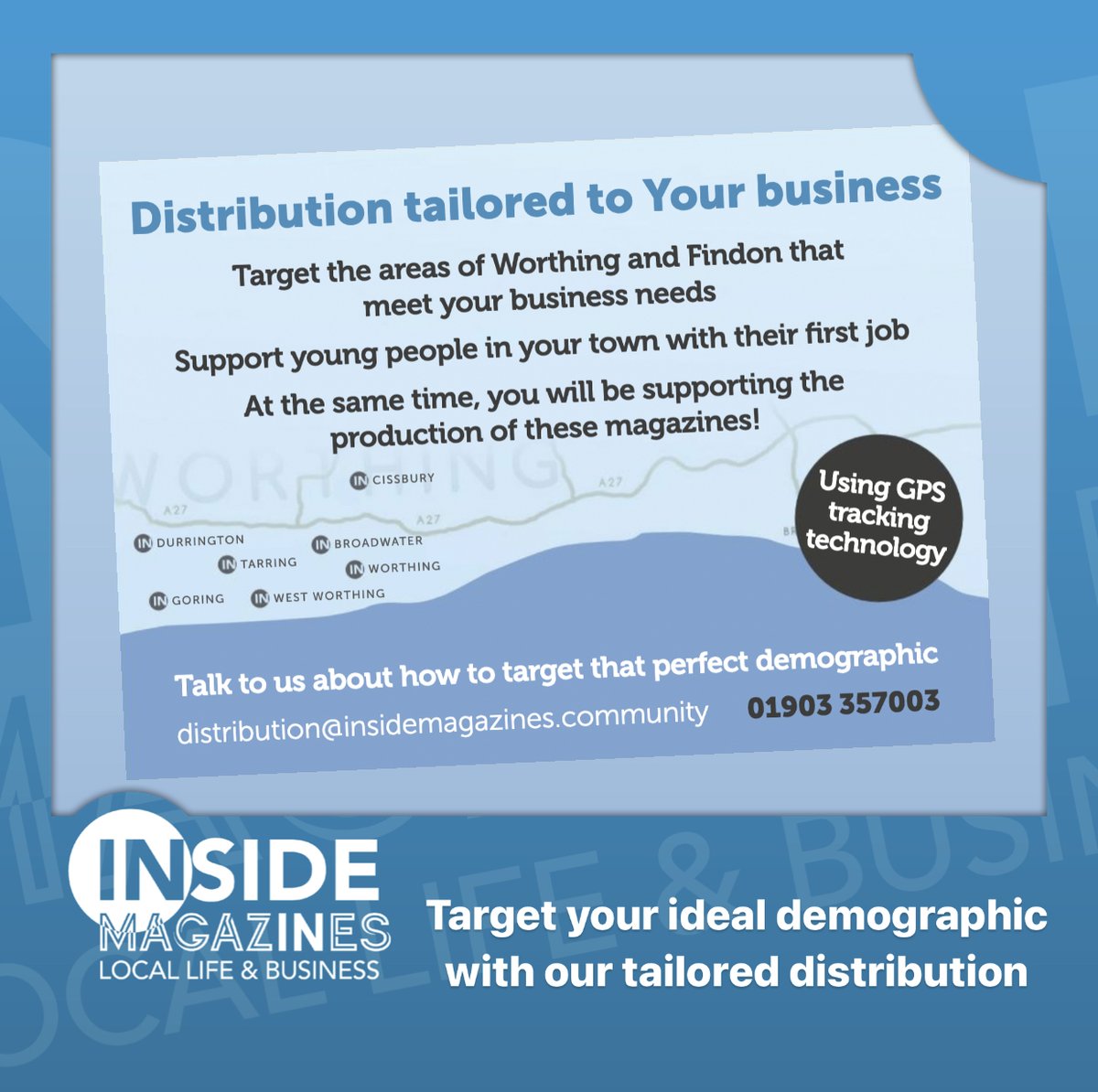 InsideMagazines's tweet photo. NOW is the perfect time to get in touch to arrange the flyer distribution with the February deliveries. We can design and print too! Thorough, GPS-tracked distribution with tracking maps available on request. #direct marketing #Worthing #GPStracked #Ourownteam https://t.co/ykT7XrP4qD