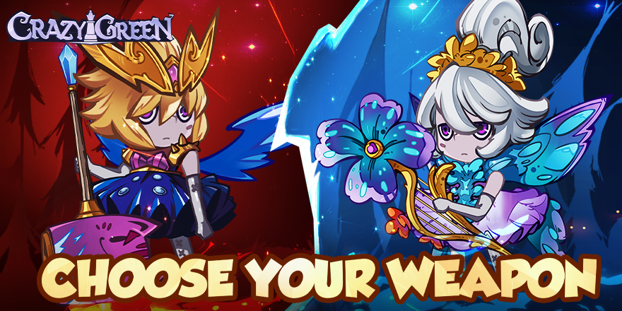 CrazyGreenGame's tweet photo. What is your preferred weapon? Is it the indestructible Warhammer ⚒️ or the breathtaking Harp 🎼?
#CrazyGreen #IdleGame https://t.co/NEtYeWGxCt