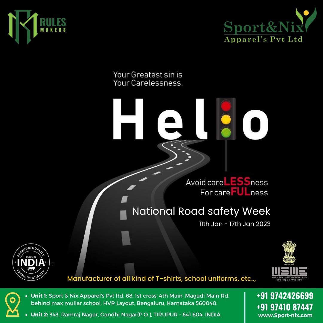 Happy #nationalroadsafetyday from Team CLR Academy

#sportandnix #tshirts #jersey #uniforms #tracksuit #swimsuits  #findapro #recommended #recommendation #Natioanl_road_safety_day_2023 #roadsafetyday #traffic #drive #safety #life #obey #rules #road #drivesafe #stop #wait #go