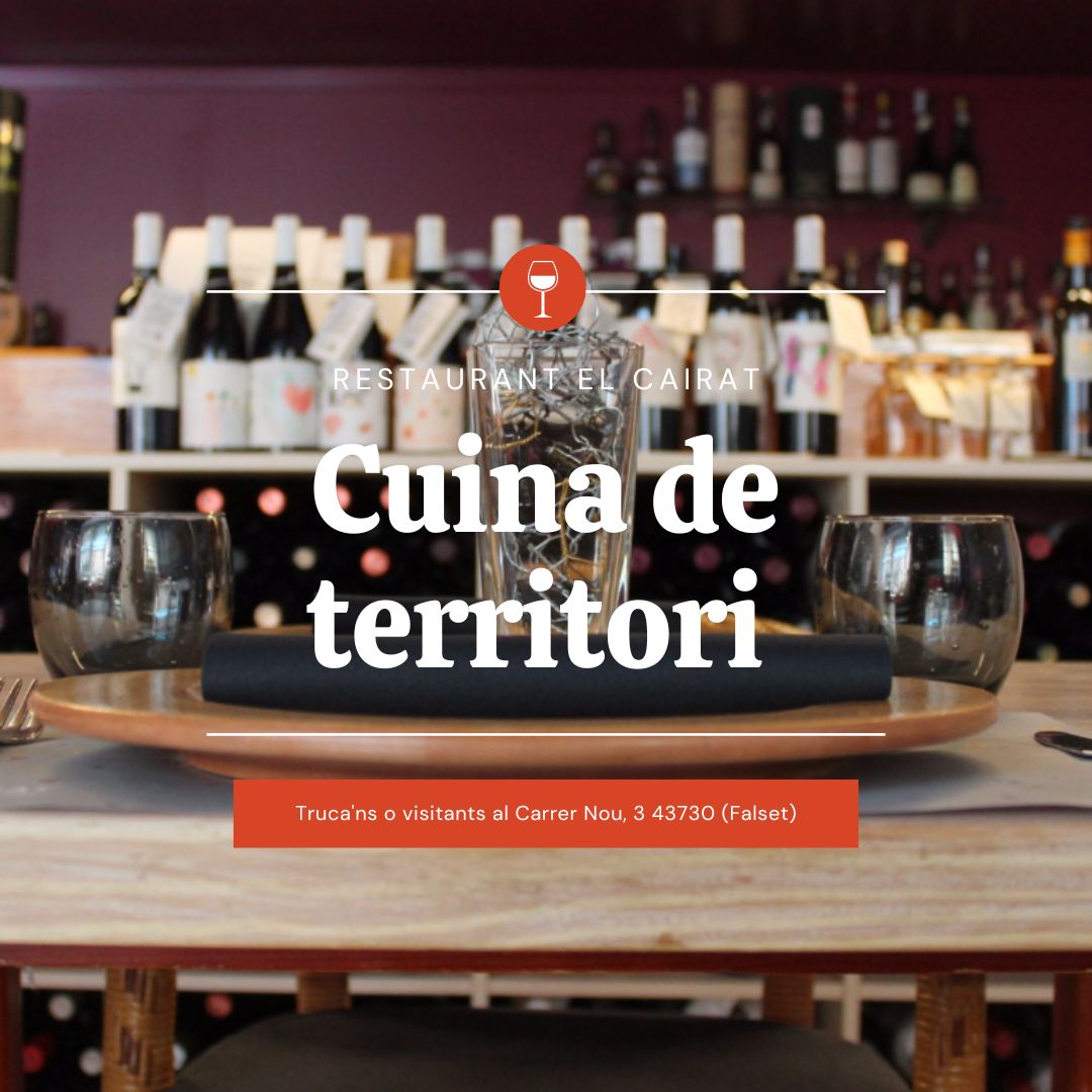 Busques un lloc on gaudir de plats de cuina tradicional i casolana amb productes de proximitat? El Cairat és la parada ideal per fer un tastet del nostre territori.
 
👉🏻Obrim de dimarts a diumenge de 13.30 h a 15.30 h
☎️ Fem sopars amb reserva prèvia