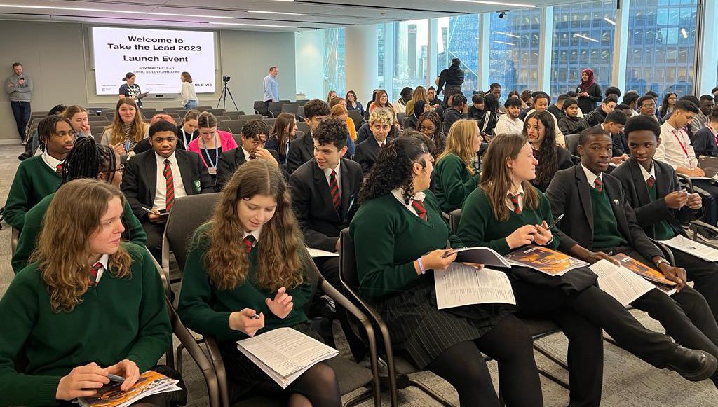 Year 11 Prefects at Royal Bank of Canada for the the launch of @oldvictheatre ‘s #takingthelead programme