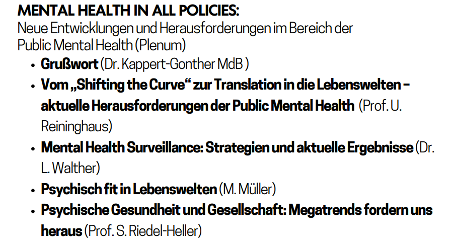 #mentalhealth in all policies: Das aktualisierte Programm der <a href="/DGPH_DE/">DGPH</a> Jahrestagung am 9. und 10. Februar ist veröffentlicht. Zum vollständigen Programm 👉🔗dgph.info/fileadmin/user…