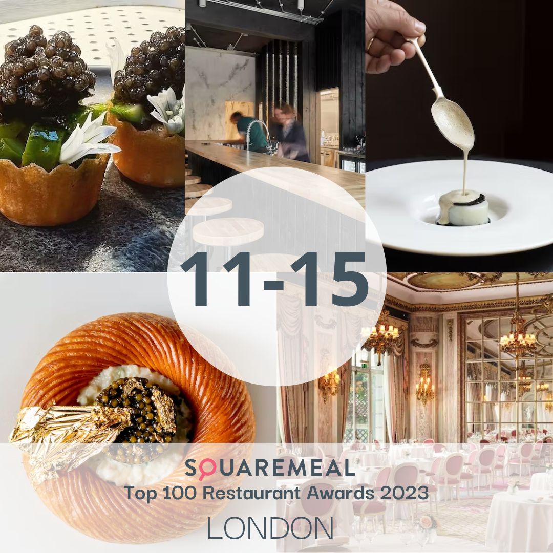 We're getting close to the finish now! And entrants 11-15 are in a league of their own: 11. Alex Dilling at Hotel Cafe Royal, Piccadilly 12. The Ledbury, Notting Hill 13. St Barts, Farringdon 14. TEMAKI, Brixton 15. @theritzlondon, St James's #SMTop100London @Metzger1993