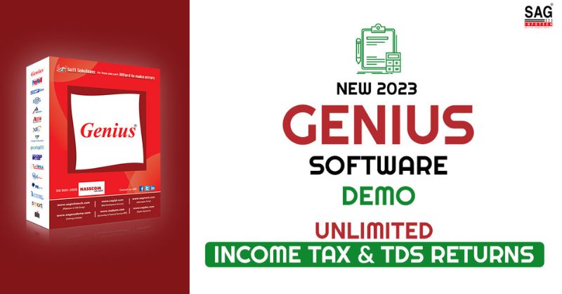 SagInfoTech's tweet photo. Here SAG InfoTech brings income tax software in India and tax software for CA, also considered as best tax return filing software, the Genius software package for all tax professionals.

#incometaxreturn #incometax #TDSRETURN #Software #Demo #returnfiling #geniussoftware