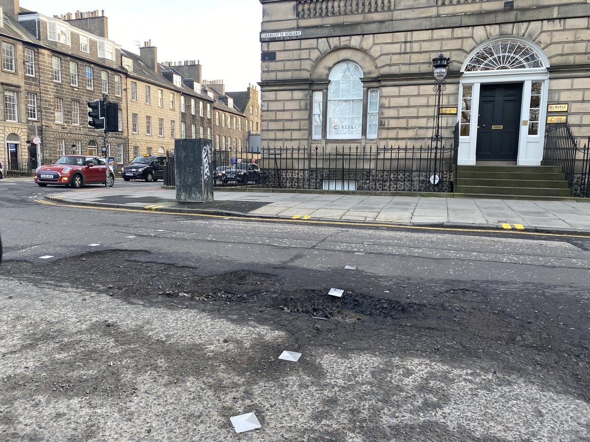 I’ve never see Edinburgh’ roads in such a shocking state of disrepair. 

The city is rapidly becoming the pothole capital of Europe 🕳️
