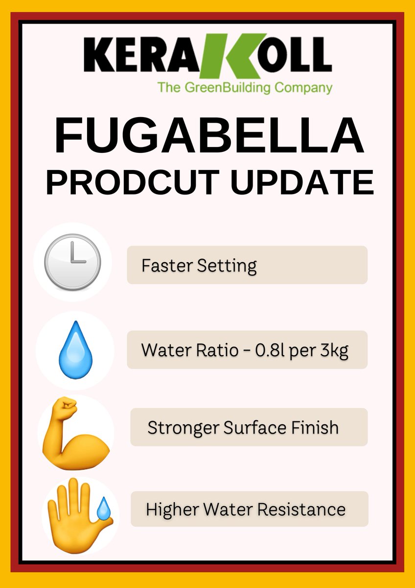 New Formula for Kerakoll UK Fugabella Grout points to note!
#trade #trader #leeds #tiletools #tilerspride #tilers #tilersofinstagram #tilework #tilerslife #tiles #tradesman #tiling #tilerscommunity #flooring #construction #architecture #localbusiness #tilegrout #tilingmaterials