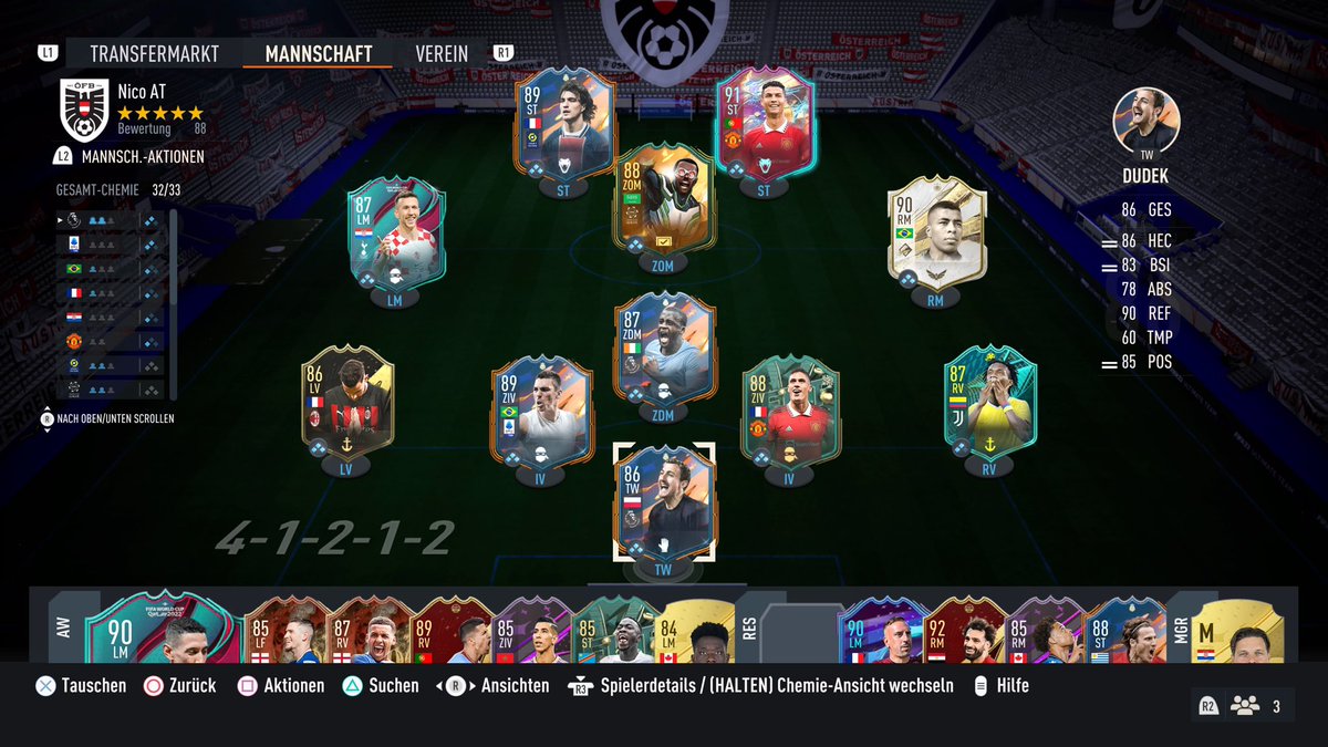 BWLinz_eSports's tweet photo. Das TOTY steht vor der Tür und da nutzen wir die Möglichkeit euch das aktuelle Team unseres eSportlers @Nico__AT zu zeigen 👀

Wie sieht euer Team aus?
Seid ihr gehypt auf das TOTY?

Powered by #liwest

#Fifa23 #BWLeSports #blauweisslinz #TOTY https://t.co/oQHHxmR7w4