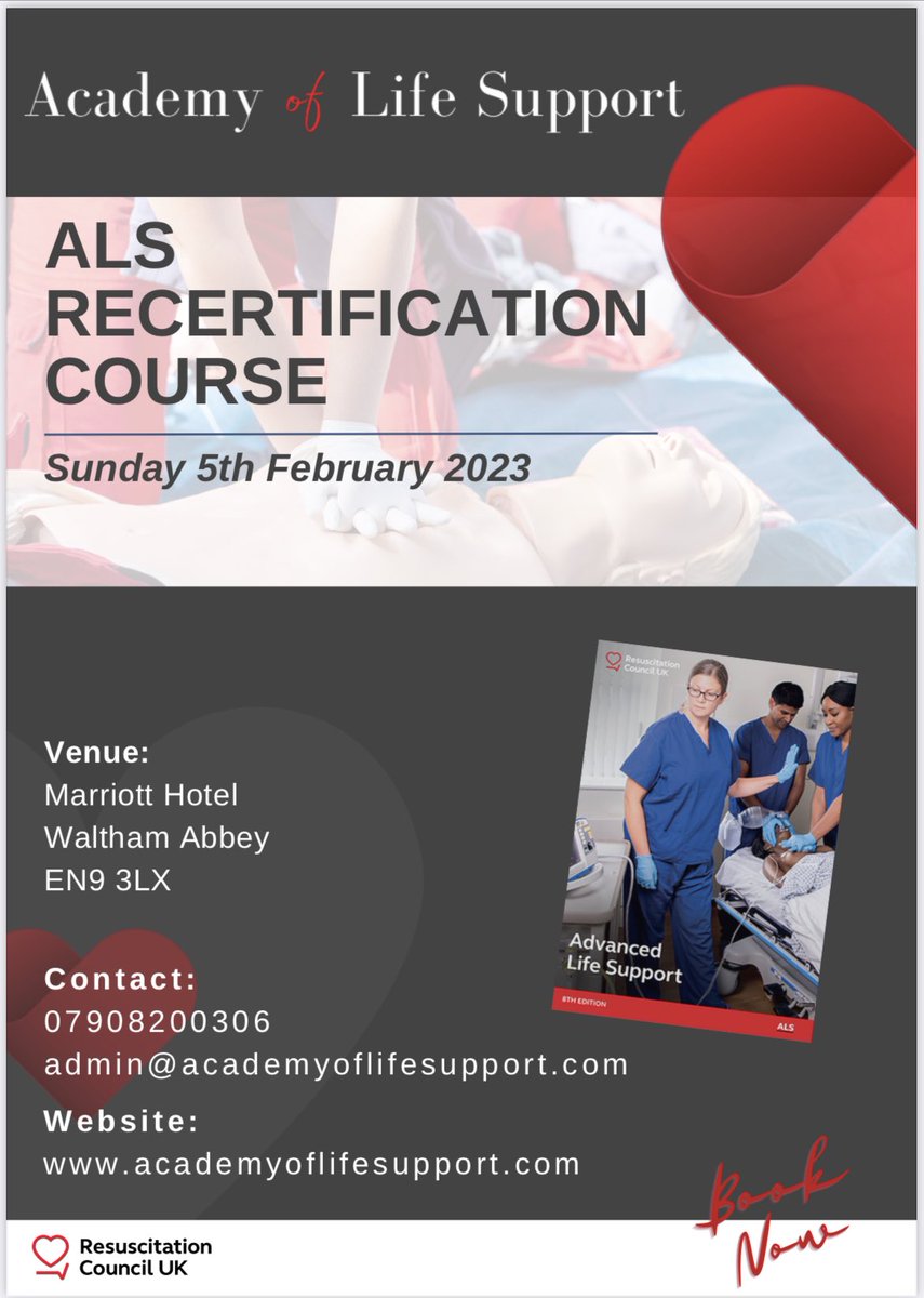 Leann Defriend (@leann_defriend) on Twitter photo Last spaces available for your #ALS recert course with <a href="/AcademyLifesupp/">Academy Of Life Support</a> on Sunday 5th Feb. Get yourself booked in. 🩺❤️Such a great faculty 😊#Resus #Training Last spaces available for your #ALS recert course with <a href="/AcademyLifesupp/">Academy Of Life Support</a> on Sunday 5th Feb. Get yourself booked in. 🩺❤️Such a great faculty 😊#Resus #Training