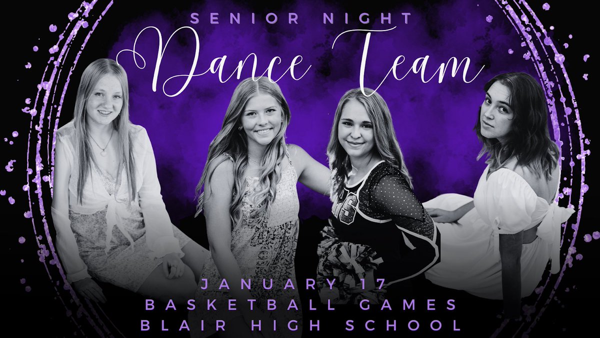 It’s Senior Night for the Dance team tonight at the basketball games!  Come help us celebrate them!  #blairpride