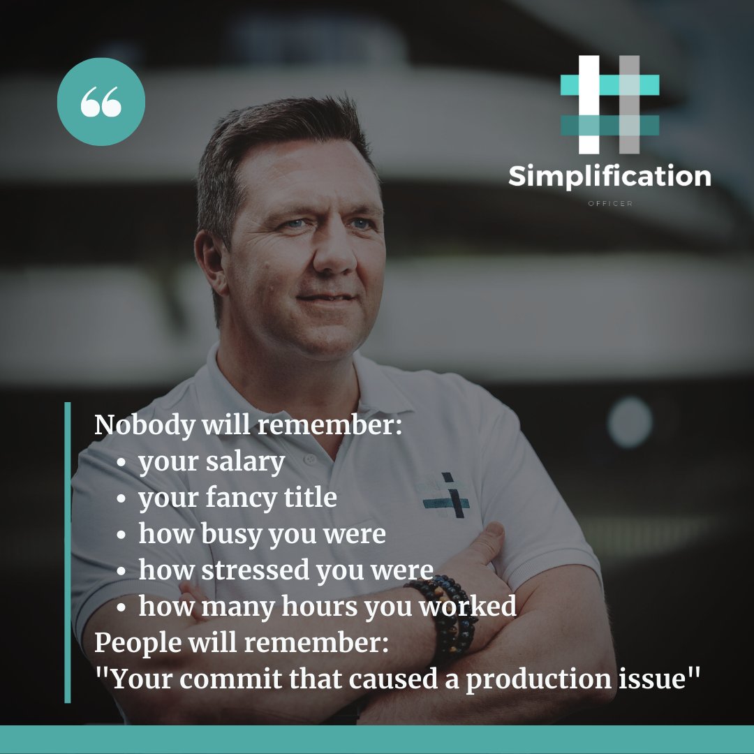 JurgenLACoach's tweet image. Don&apos;t feel pressured to cut corners, they&apos;ll backfire on you. Take the time to build things right and enjoy long term pleasure in changing code.

#SimplificationOfficers #SimplificationWorks #TechnicalExcellenceMatters