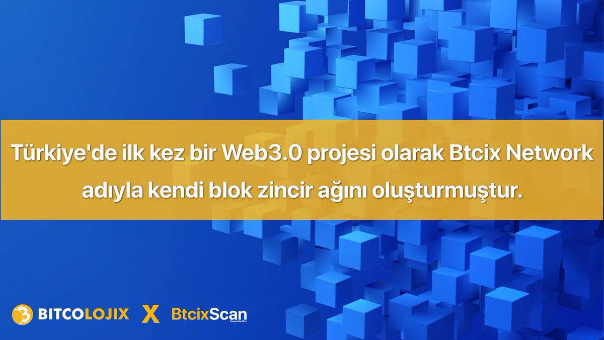 Btcix1's tweet photo. #Btcix Network as a Web3.0 project for the first time in Turkey created its own #blockchain network. https://t.co/MDzvjt0GSP