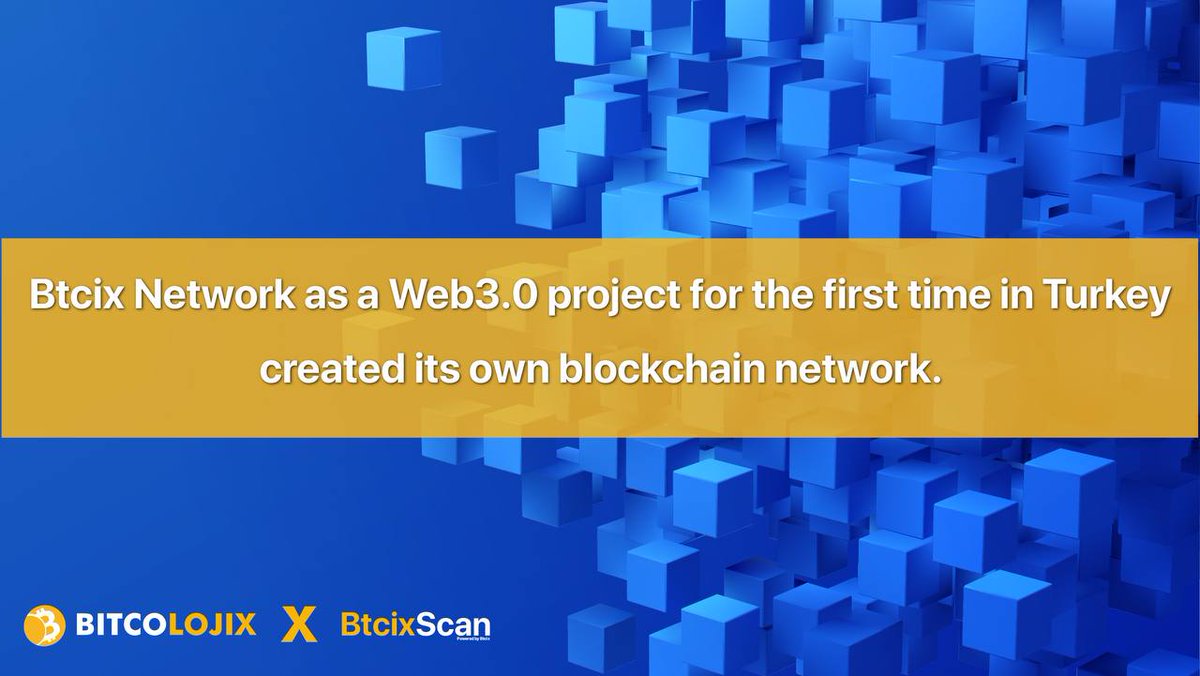 Btcix1's tweet photo. #Btcix Network as a Web3.0 project for the first time in Turkey created its own #blockchain network. https://t.co/MDzvjt0GSP