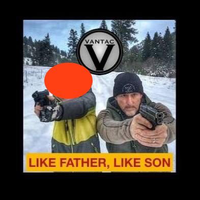 LauraAnnSTL's tweet photo. This is gun shop owner Joede Vanek w/ his then 5-year-old son. It’s bad enough that he has instilled a gun obsession in his son, but even worse, he used his child to sell his products. 

Vanek’s wife homeschools their child to avoid “woke indoctrination.” @MomsDemand @Everytown https://t.co/gArqK5VO7s