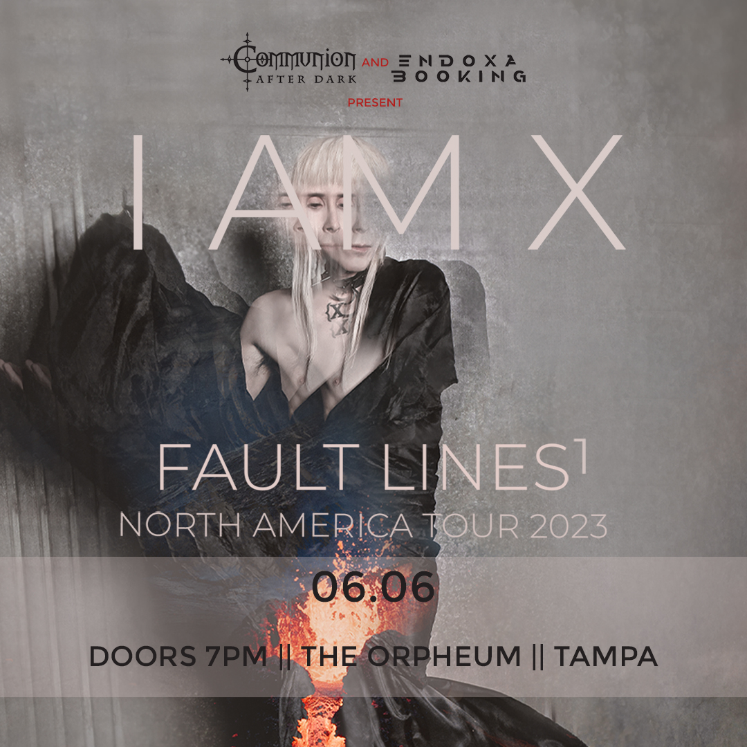 CommunionAD's tweet photo. Just Announced - @IAMX  (Full Band) Fault Line Tour 2023 in Tampa @TAMPAOrpheum on 06/06/23

Tickets Go On Sale Tomorrow for IAMX Fan Club and Patreon Peeps and for General Admission this Friday!

- Presale: Wednesday, January 18 @ 8AM PT
- GA On Sale: Friday, January 20 @ 8AM PT https://t.co/coGNLI4jRR