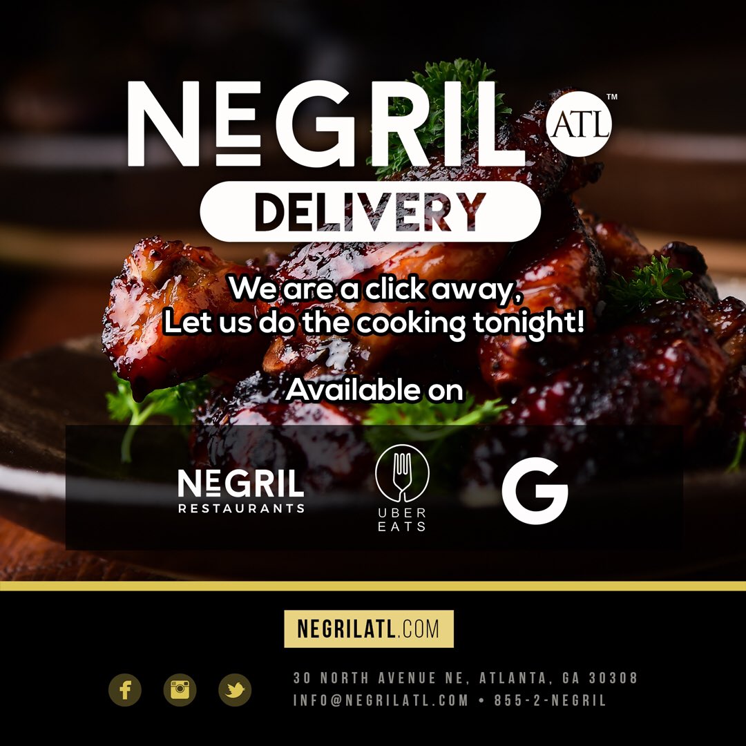 NegrilAtl's tweet photo. @negrilst closed today due to rain. Online ordering available tomorrow, 1/18 from 11 AM to 7 PM.

Be sure to download our app 📲 by tapping the link in our bio! Order ahead and enjoy #curbside #pickup and #delivery #NegrilATL https://t.co/JxytXAwQ5G