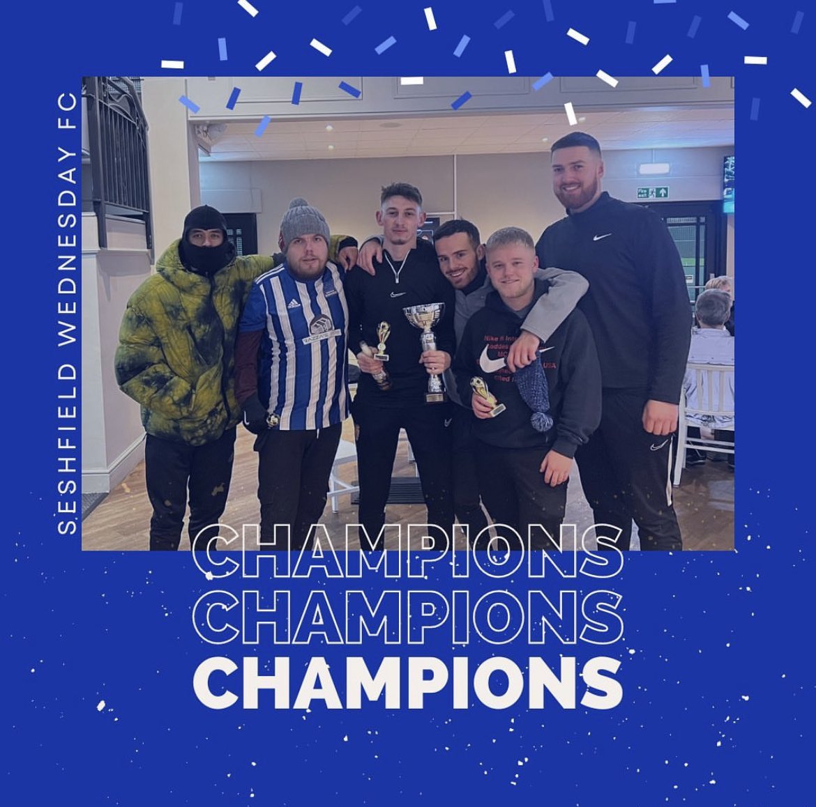 🏆🏆🏆🏆🏆🏆

6th consecutive league title 🤝🏼

Another very convincing season from the boys finishing with a goal difference of +103. Never in doubt!🦉 

#SWFC #TheSesh #SeshfieldWednesday #Sesh #Powerleague #5Aside #6Aside #Football #Champions #Invincibles @powerleague