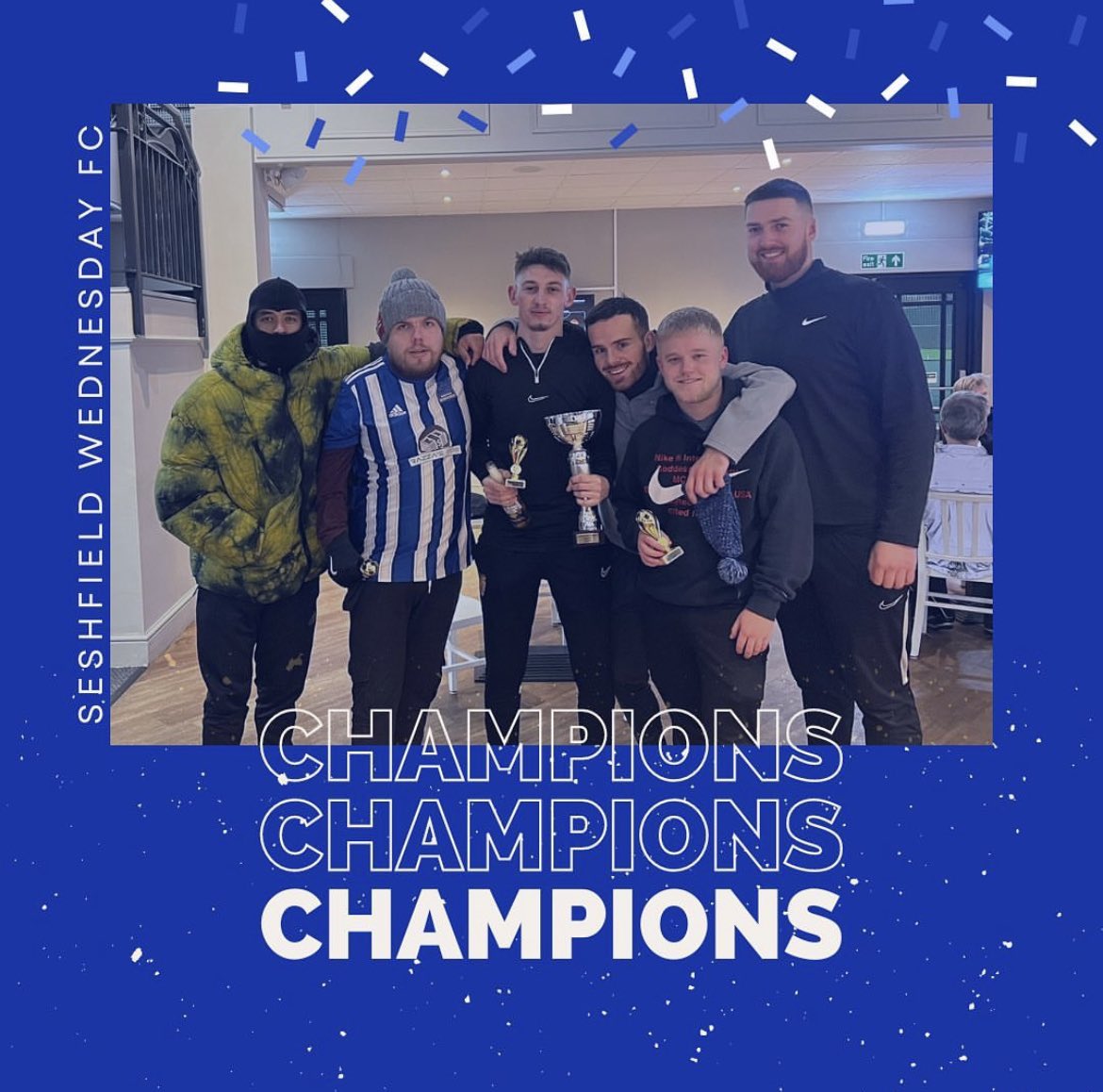 Seshwednesdayfc's tweet image. 🏆🏆🏆🏆🏆🏆

6th consecutive league title 🤝🏼

Another very convincing season from the boys finishing with a goal difference of +103. Never in doubt!🦉 

#SWFC #TheSesh #SeshfieldWednesday #Sesh #Powerleague #5Aside #6Aside #Football #Champions #Invincibles @powerleague