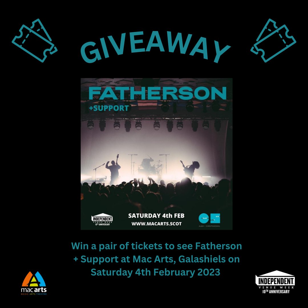 macartsscotland's tweet photo. GIVEAWAY!

To beat the January blues, we're giving away a pair of tickets to see @fathersonband here at Mac Arts, Galashiels on Saturday 4th Feb 2023.

All you need to do is:
Follow us @macartscentre 
Like this post 
Share this post https://t.co/63Y5lqbVyn